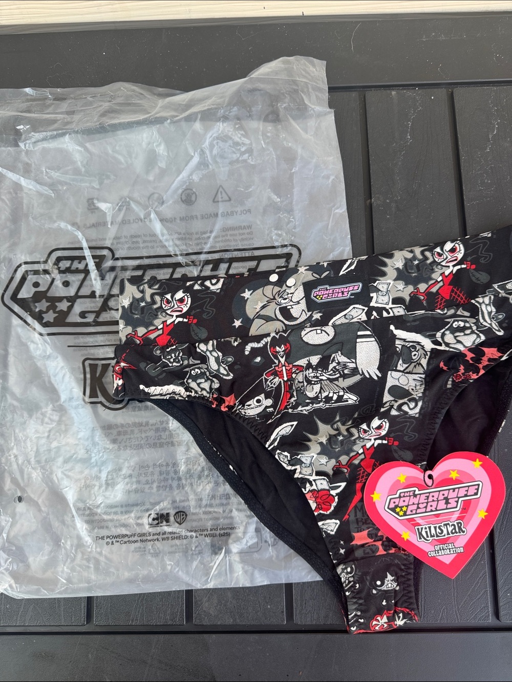 The Powerpuff Girls x Killstar Girls' Black Graphic Bikini Bottoms small